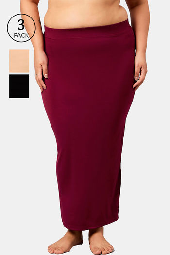 Buy Secrets Cut & Sew Flared Saree Shapewear (Pack of 3) - Multicolor