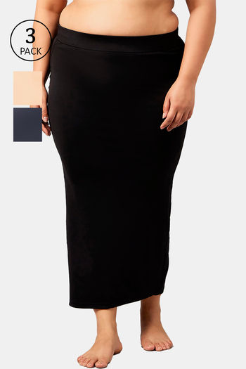 Buy Secrets Cut & Sew Flared Saree Shapewear (Pack of 3) - Multicolor