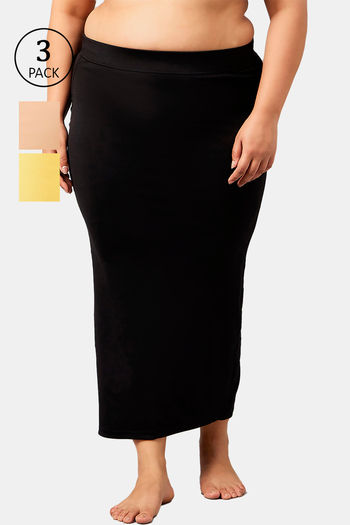 Buy Secrets Cut & Sew Flared Saree Shapewear (Pack of 3) - Multicolor