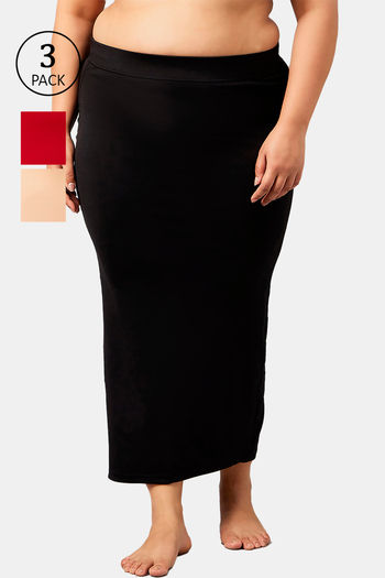 Buy Secrets Cut & Sew Mermaid Saree Shapewear (Pack of 3) - Multicolor