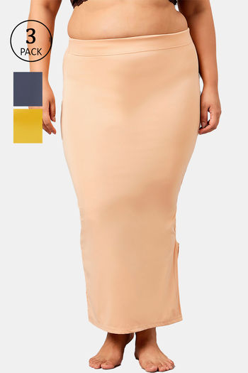 Buy Secrets Cut & Sew Flared Saree Shapewear (Pack of 3) - Multicolor