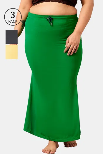 Buy Secrets By ZeroKaata Pack of 3 Seamless Plus Size Flared Saree Shapewear - Multicolor