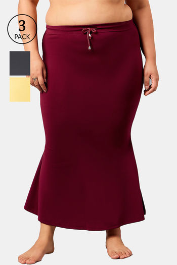 Buy Secrets Cut & Sew Flared Saree Shapewear (Pack of 3) - Multicolor