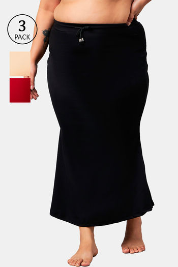 Buy Secrets Cut & Sew Flared Saree Shapewear (Pack of 3) - Multicolor