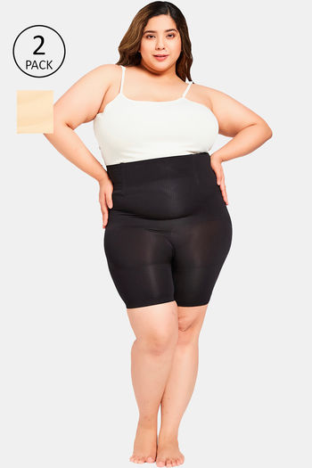 Buy Secrets Cut & Sew Highwaist Thigh Shaper (Pack of 2) - Multicolor