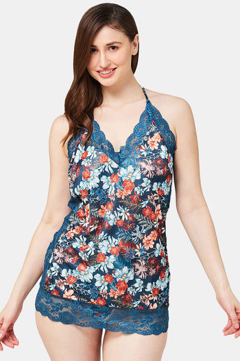 Buy Secrets By ZeroKaata Poly Satin Babydoll With Thong - Multicolor