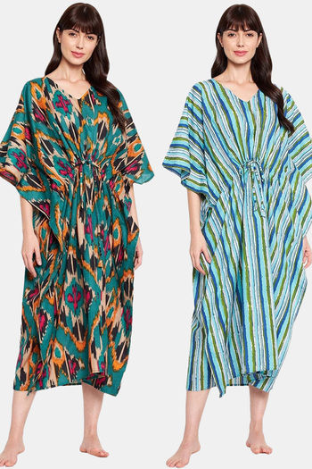 Buy Secrets By ZeroKaata Kaftan Cover Up (Pack of 2)- Multicolor