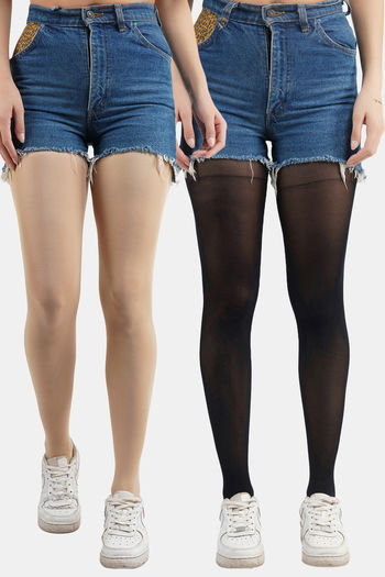 Buy Secrets By ZeroKaata Women Sheer Pantyhose Stockings (Pack of 2) - Assorted