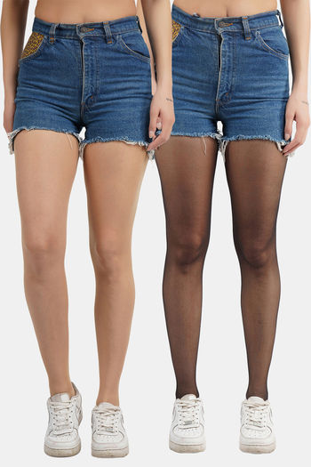 Buy Secrets By ZeroKaata Women Sheer Pantyhose Stockings (Pack of 2) - Assorted
