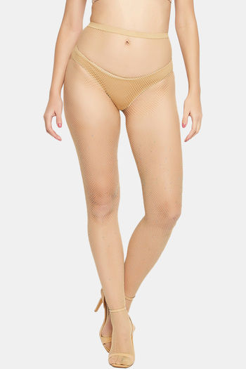 Buy Secrets By ZeroKaata Sheer Fishnet Pantyhose Stockings - Skin