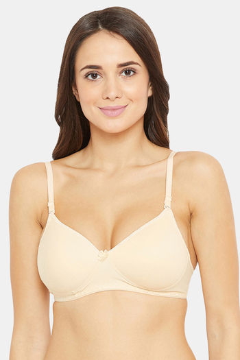 Buy N-Gal Padded Non Wired Full Coverage T-Shirt Bra - Cream at Rs.384  online