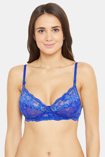Buy N-Gal Non Padded Non Wired Medium + Coverage Lace Bra - Blue