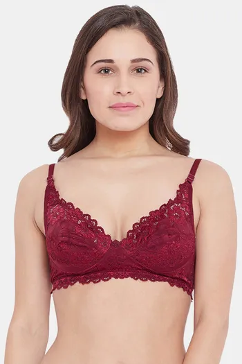 Buy N-Gal Non Padded Non Wired Medium + Coverage Lace Bra - Black