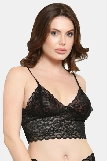 Buy N-Gal Non Padded Non Wired Full Coverage Cami Bra - Charcoal at Rs.324  online