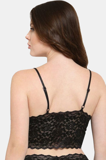 Buy N-Gal Non Padded Non Wired Full Coverage Cami Bra - Charcoal at Rs.324  online