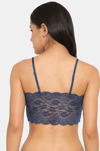 Buy N-Gal Non Padded Non Wired Full Coverage Cami Bra - Royal Blue