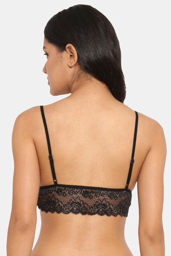 Buy N-Gal Non Padded Non Wired Medium Coverage Bralette - Black at