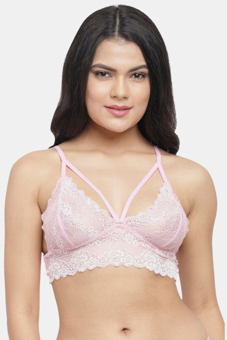 Buy N-Gal Non Padded Non Wired Medium Coverage Bralette - Pink at Rs.413  online