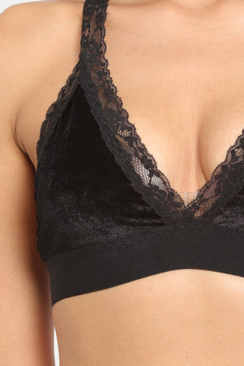 Buy N-Gal Non Padded Non Wired Medium Coverage Bralette - Black at Rs.540  online