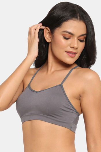 Buy N-Gal Non Padded Non Wired Medium Coverage Bralette - Grey at Rs.405  online