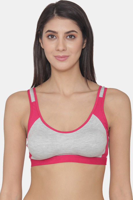 Single Neon Pink Secure Zip-Front High Impact T-Shirt Bra