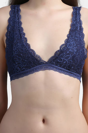 N-Gal Lightly Lined Non-Wired Full Coverage Bralette - Navy Blue