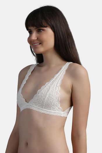 Women's Silky Net Lightly Padded Non-Wired Bralette Bra Highly
