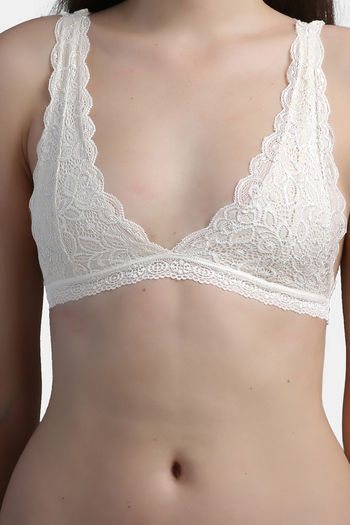 Buy N-Gal Lightly Lined Non-Wired Full Coverage Bralette - White at Rs.329  online