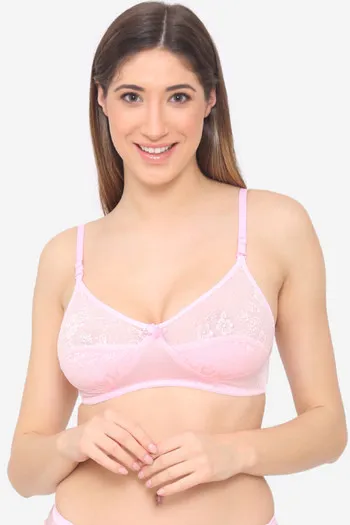 Buy N-Gal Lightly Lined Non-Wired Full Coverage Halter Bra - Pink