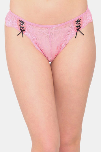 Buy N-Gal Medium Rise Three-Fourth Coverage Bikini Panty - Pink