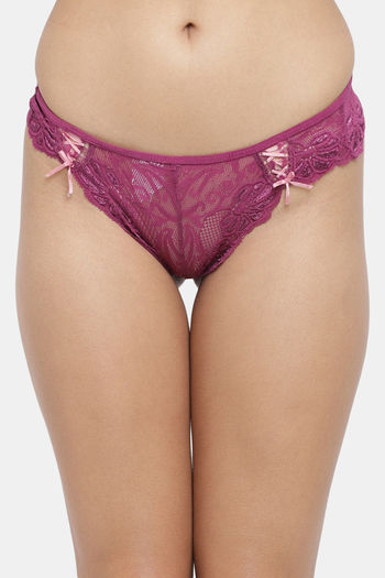 Buy N-Gal Medium Rise Three-Fourth Coverage Bikini Panty - Purple