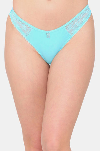 Buy N-Gal Medium Rise Three-Fourth Coverage Bikini Panty - Blue