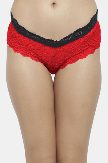 Buy N-Gal Low Rise Three-Fourth Coverage Bikini Panty - Red