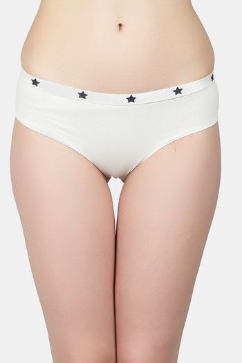 Buy N-Gal High Rise Full Coverage Hipster Panty - White