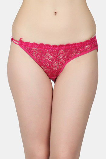 Buy N-Gal Women's Exotic Deep Neck Lace Bra Underwear Lingerie Hipster Panty  Set - Black Online