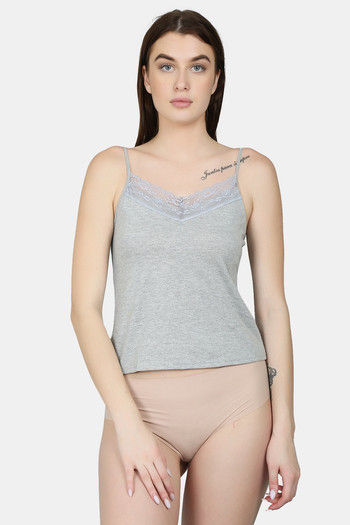 Buy N- Gal Cotton Elastane Camisole - Grey at Rs.301 online