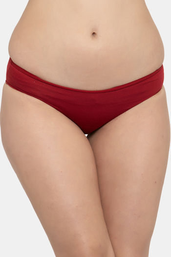 Buy Prag Low Rise Half Coverage Bikini Panty - Maroon at Rs.210