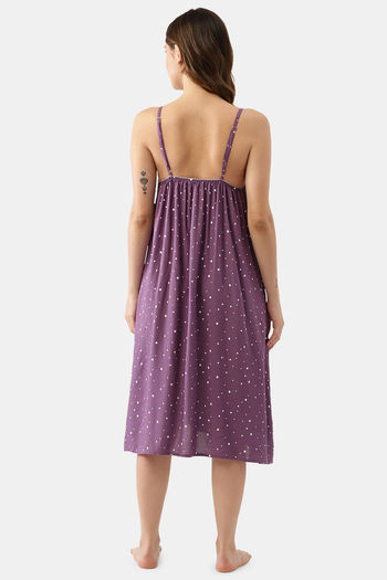 Buy Ms.Lingies Modal Mid Length Nightdress Purple at Rs.1399