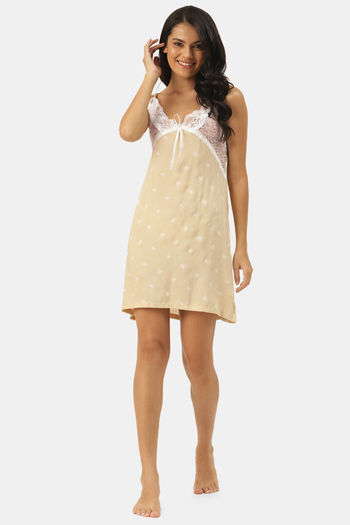 Buy Ms.Lingies Cotton Rich Nightdress Cream at Rs.1399 online