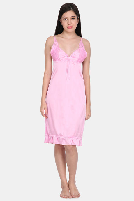 Buy Ms.Lingies Satin Nightdress - Baby Pink at Rs.1199 online