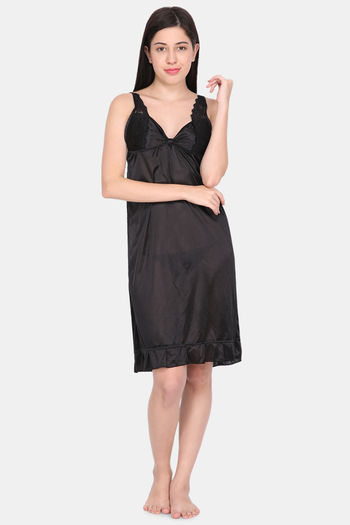 Buy Ms.Lingies Satin Nightdress Black at Rs.1199 online