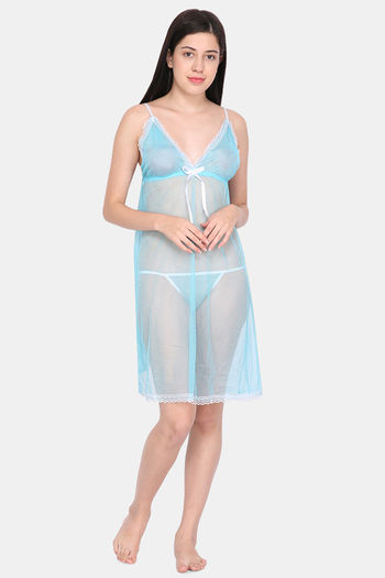 Buy Ms.Lingies Modal Babydoll With Thong - Green at Rs.1799 online