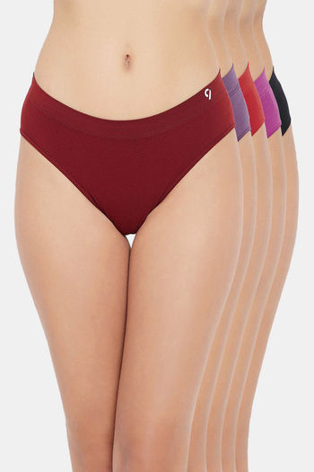 Buy C9 Medium Rise Three-Fourth Coverage Seamless Bikini Panty (Pack Of 5)  - Assorted at Rs.1731 online