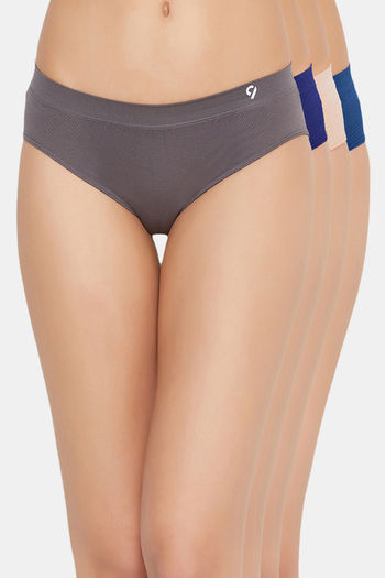 Buy C9 Mid Rise Seamless Bikini Panty (Pack Of 4) - Assorted4