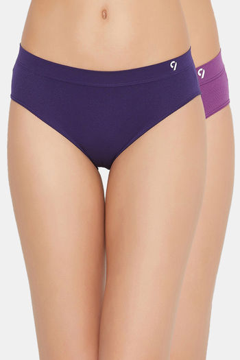 Buy C9 Mid Rise Seamless Bikini Panty (Pack Of 2) - Dark Violet Purple