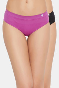 Buy C9 Mid Rise Seamless Bikini Panty (Pack Of 2) - Purple Black