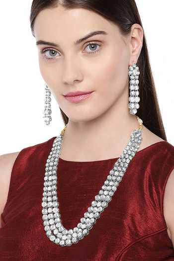 Buy Unique Modern Dubai Jewelry Gold Designer Necklace with Earring Set  Online