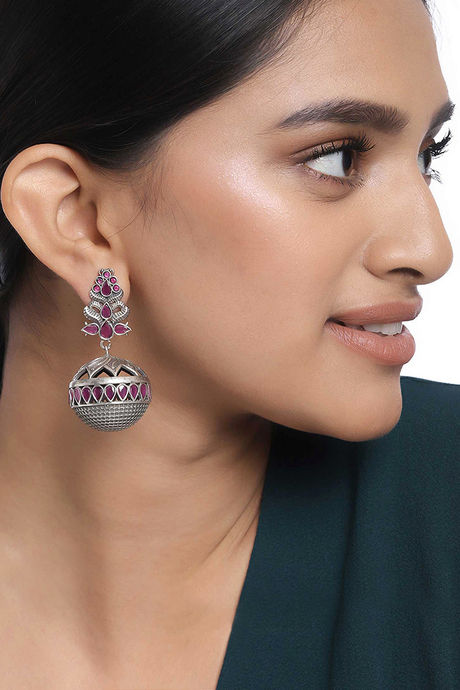 Round Pendent / Peacock Design / Stud Earring Oxidised Jewellery Combo Set |