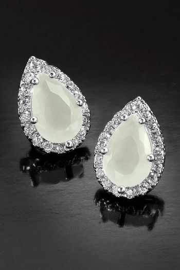 Peora Silver Plated Alloy Party Earrings Jewellary Green