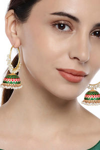Buy Peora Gold Plated Brass Party Earrings Jewellary - Green